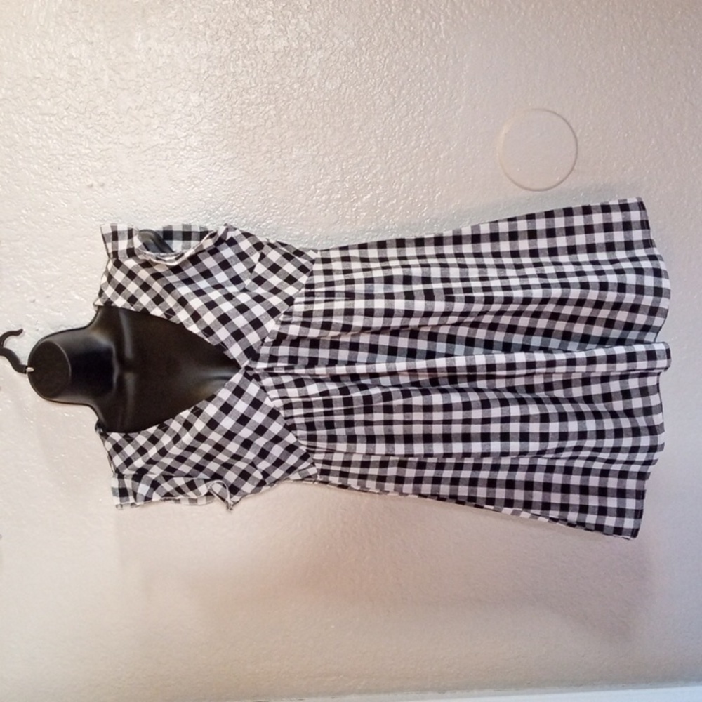 Black And White Gingham Babydoll Dress